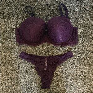 Victoria’s Secret Dream Angels Lined Demi Bra and Panty Set - Size 34DDD / M